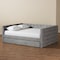 Baxton Studio Larkin Modern and Contemporary Grey Velvet Fabric Queen Size Daybed with Trundle 187-11462-Zoro - alternate 10